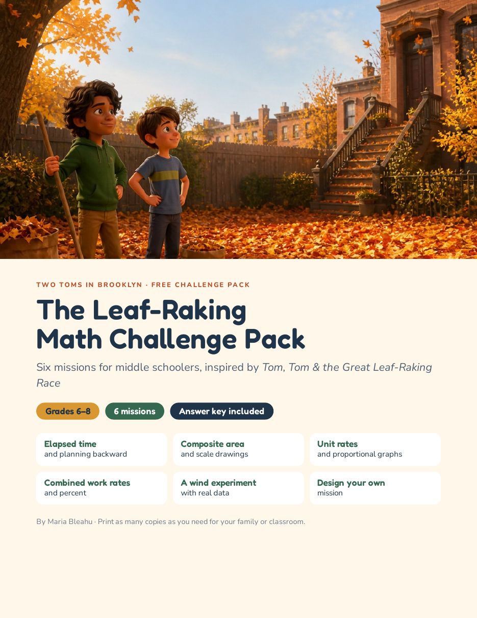 Cover of the Leaf-Raking Math Challenge Pack